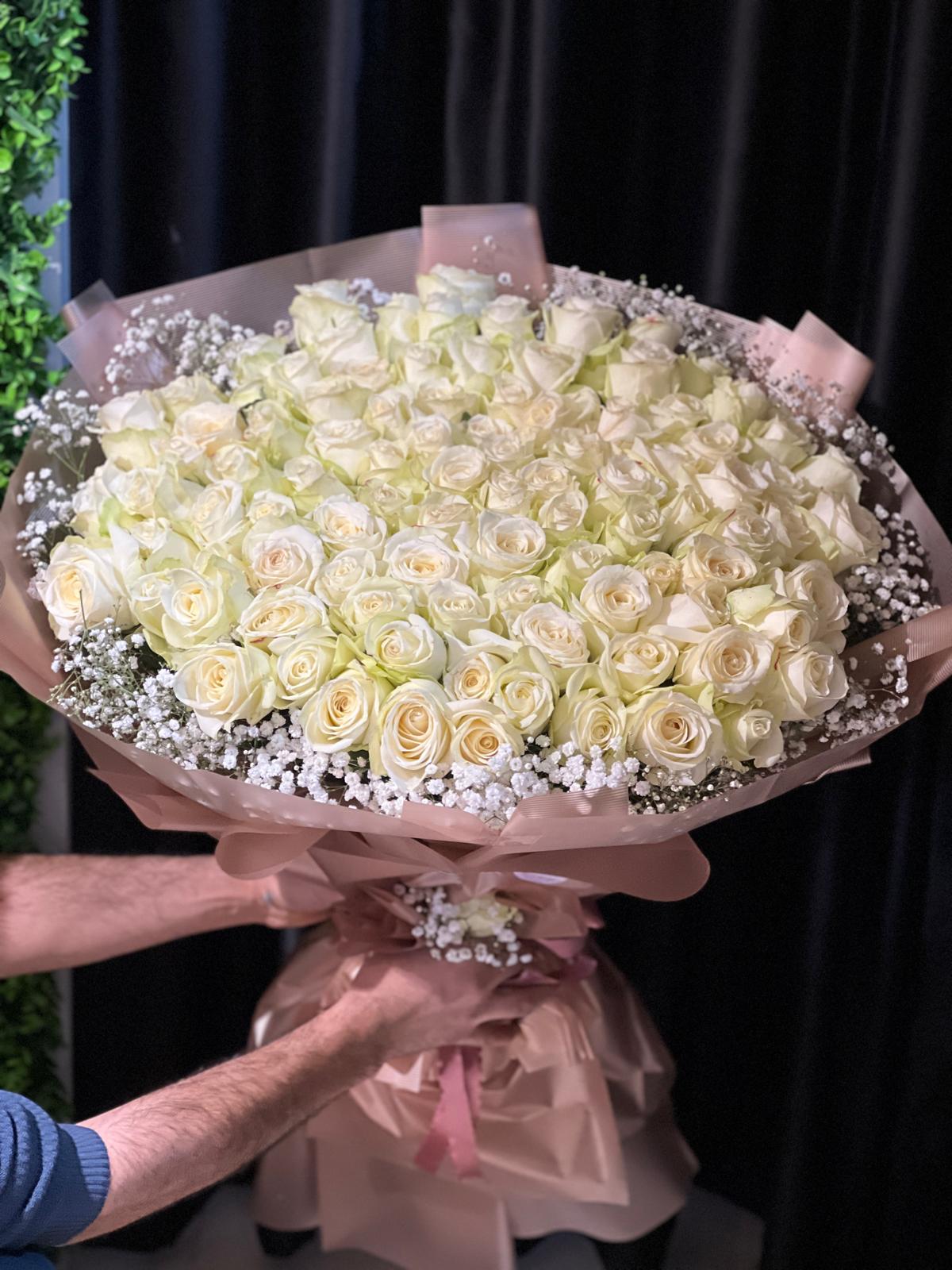 beyaz-gul-buketi 101 BEYAZ GÜL BUKETİ - Görsel 1